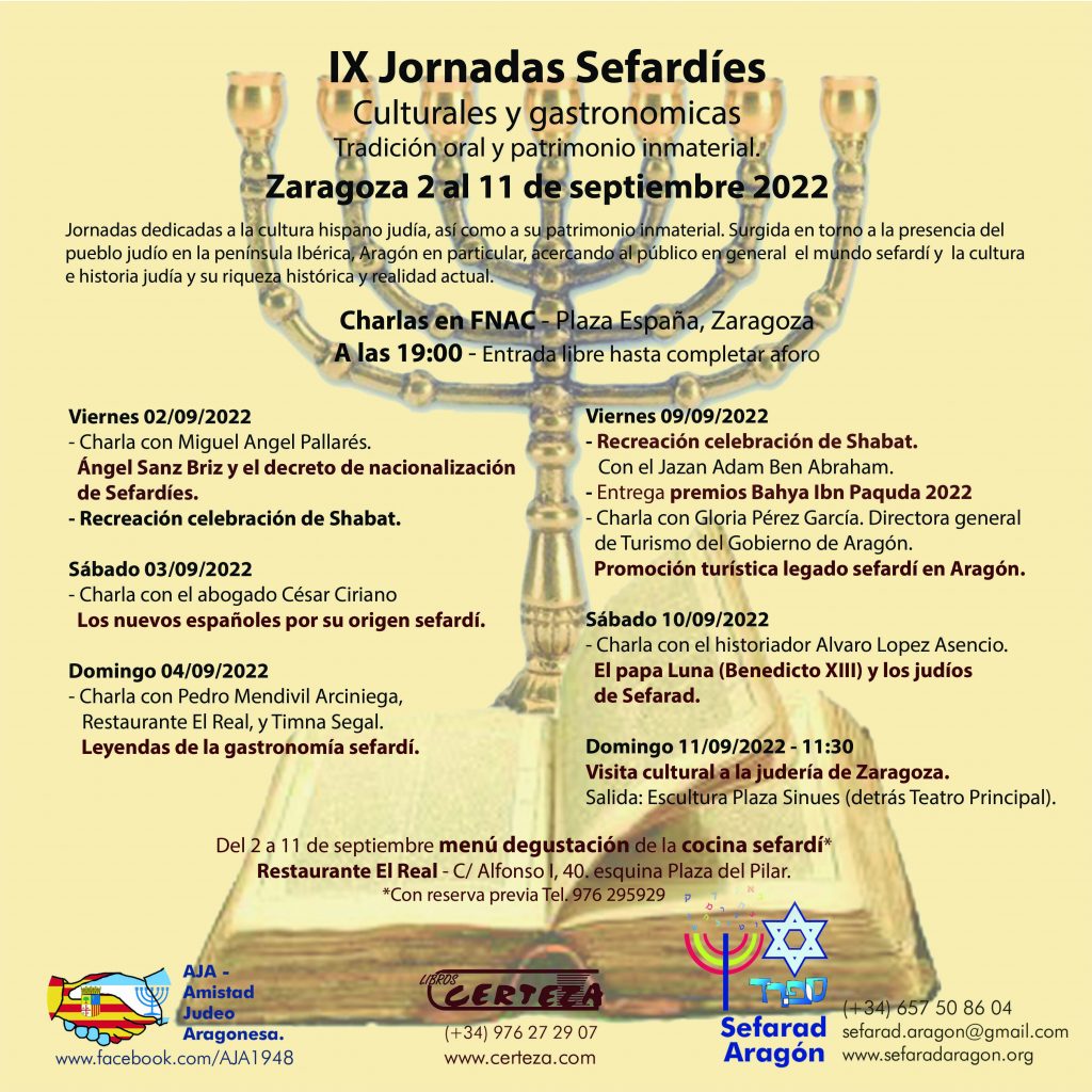 09 02 Cartel IX jornadas sefardies 2022