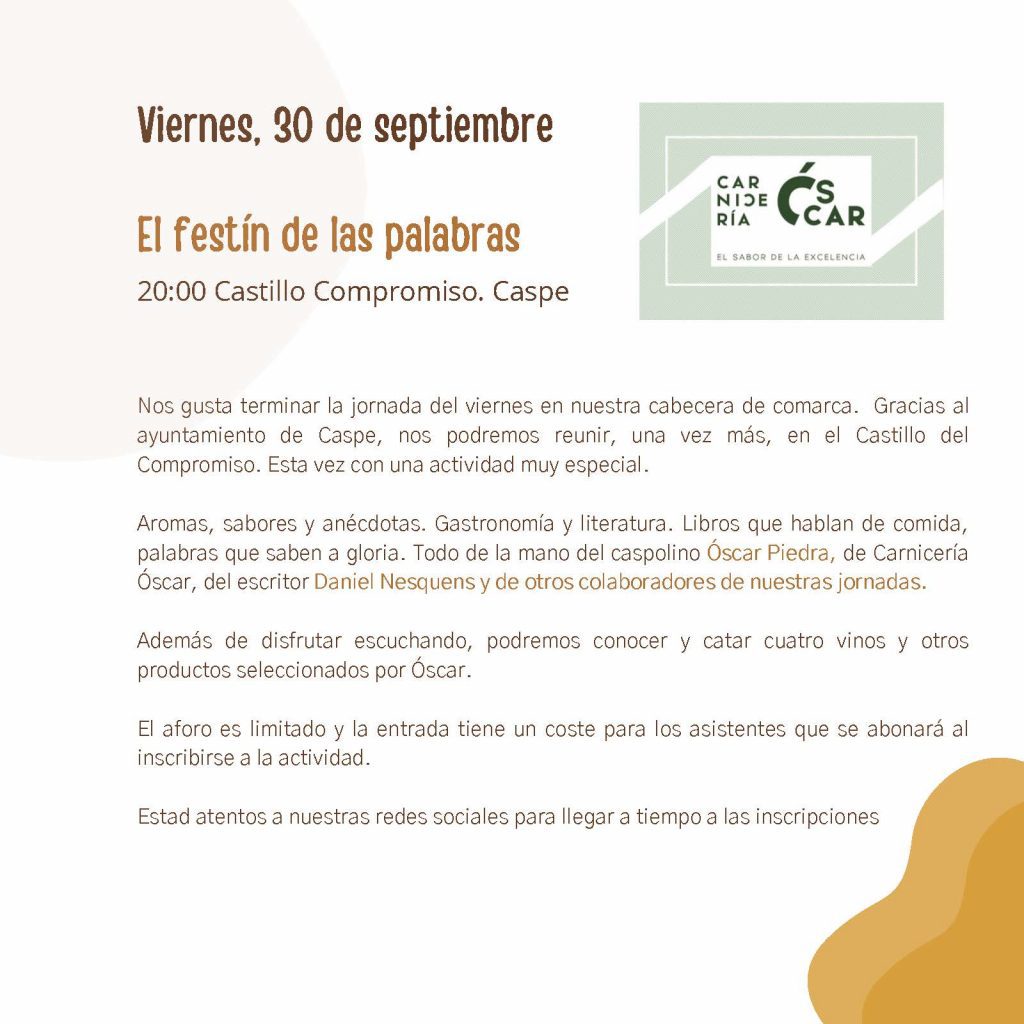 30 sept festin palabras Caspe