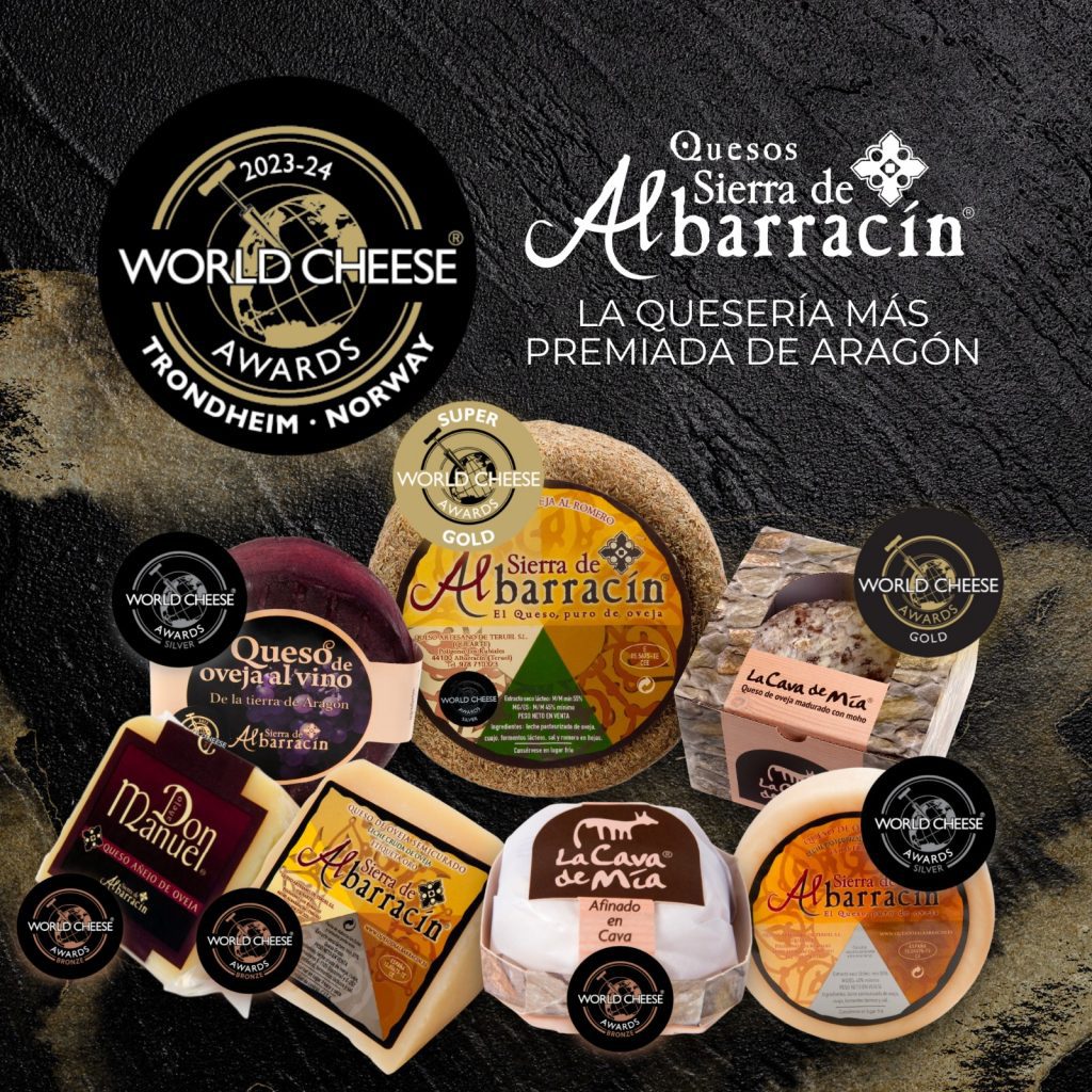 Bodegón de Quesos Sierra de Albarracín premiados en los WCA 2023-24