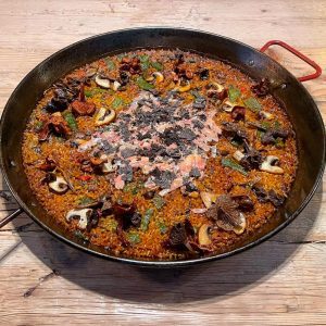 Arroz de pato con foie y trufa negra.