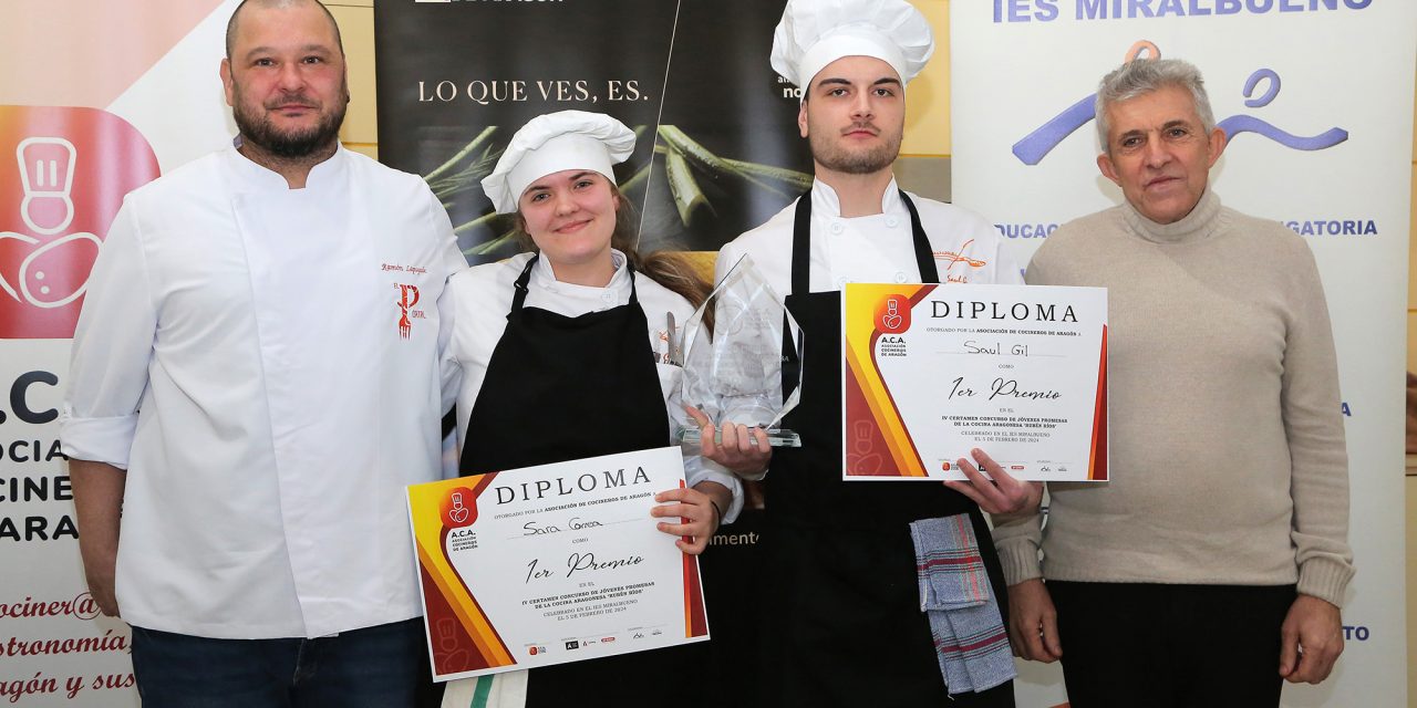 Sara Correa y Saúl Gil, del IES Matarraña, mejores jóvenes promesas de la cocina aragonesa 2024