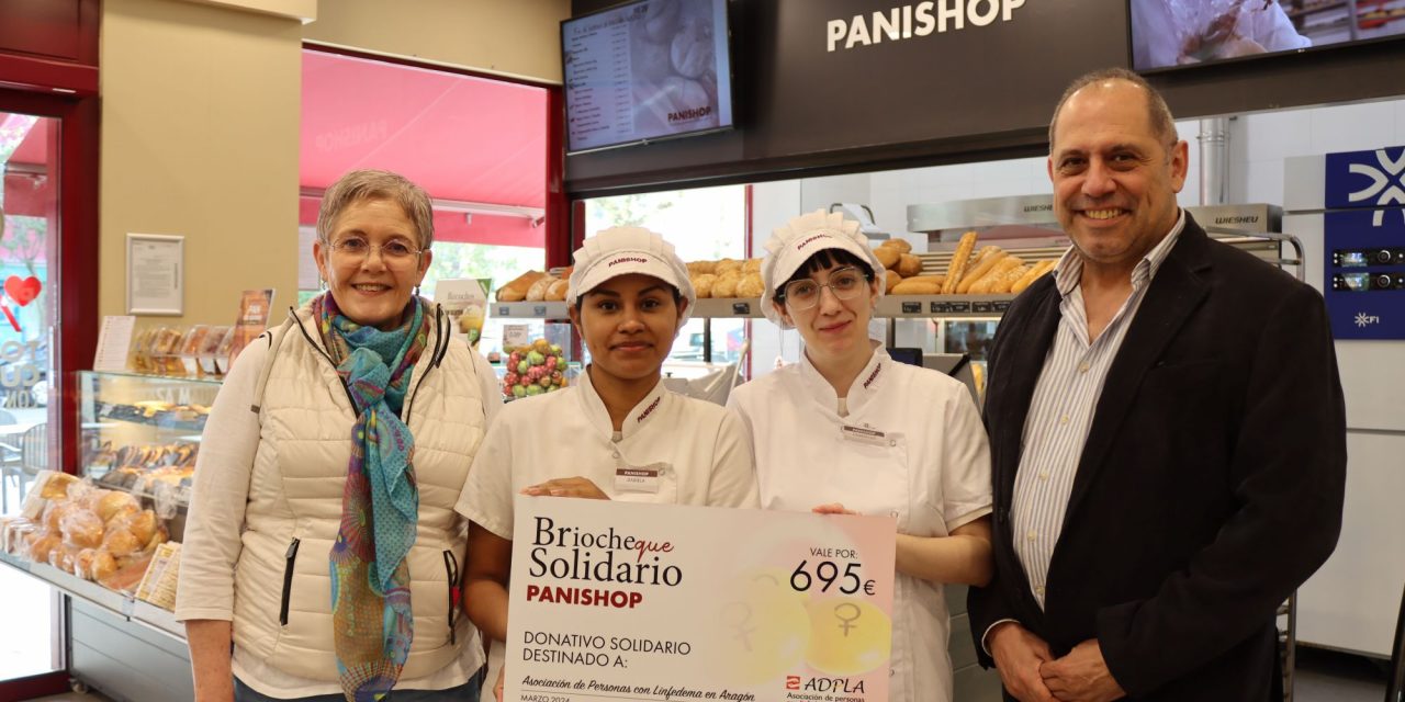 La empresa zaragozana Panishop entrega un cheque solidario a la Asociación de Personas con Linfedema en Aragón