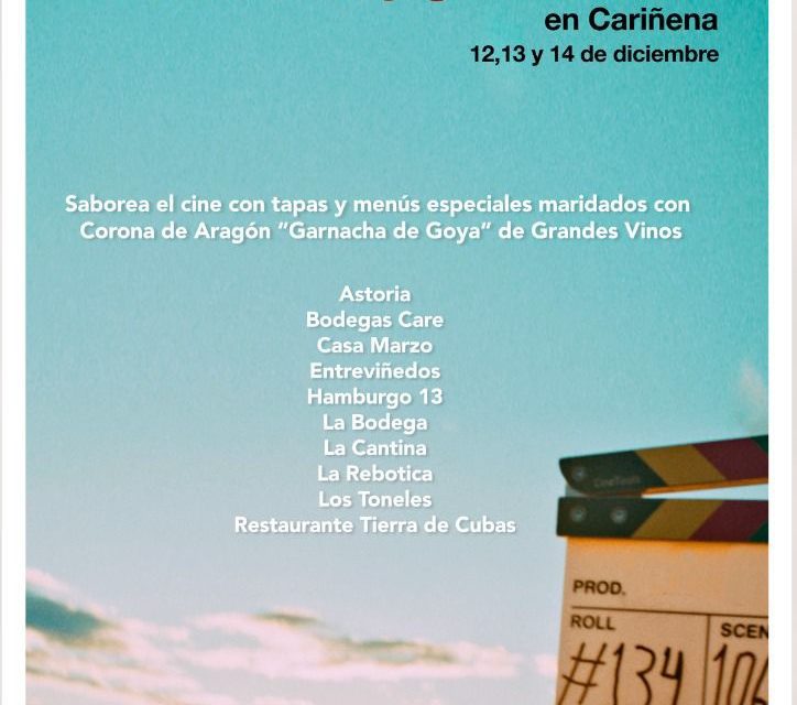 El Ayuntamiento de Cariñena organiza las IV Jornadas de Cine, Vino y Gastronomía dentro de la programación de Ciudad Europea del Vino