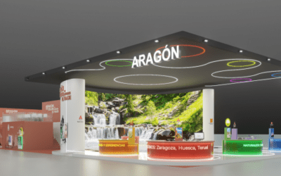 Aragón transforma su presencia en FITUR con un stand inmersivo de gran formato audiovisual con el lema ‘Aragón es el color, tú decides el viaje’