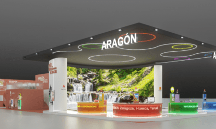 Aragón transforma su presencia en FITUR con un stand inmersivo de gran formato audiovisual con el lema ‘Aragón es el color, tú decides el viaje’
