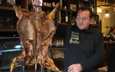 Sidrería Begiris propone su espeto de cordero lechal