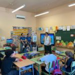 Arancha Simón participa en un taller escolar para acercar la fruta de Aragón y los hábitos saludables a los más pequeños
