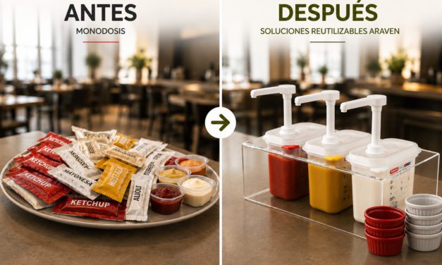 Araven ofrece más de 60 soluciones reutilizables para decir adiós a las monodosis de salsas en la hostelería